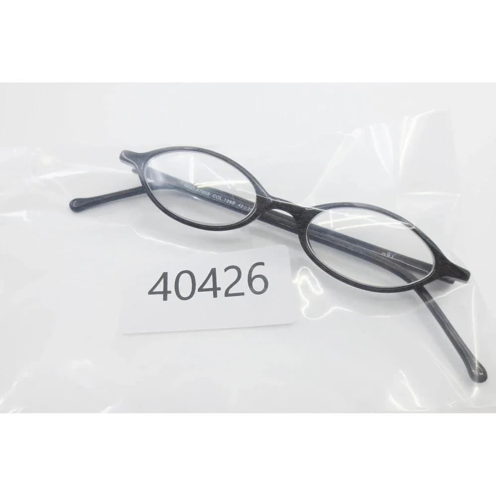 Ogi Eyewear MOD.A7008 COL.128B Oval Woodgrain Texture Frames 42-20-140 Black
